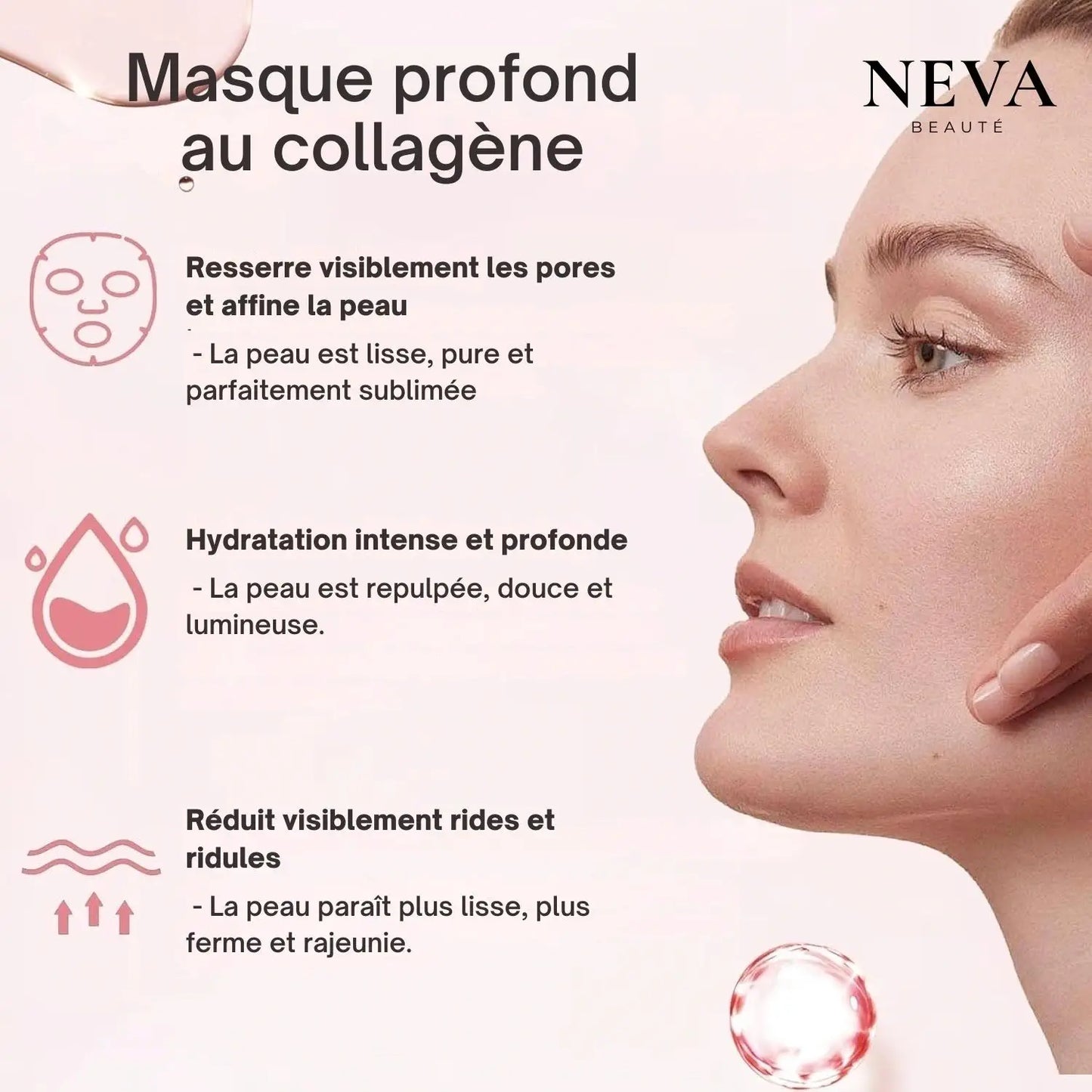 NevaGen™ Masque Collagène – Pose légère, éclat intense