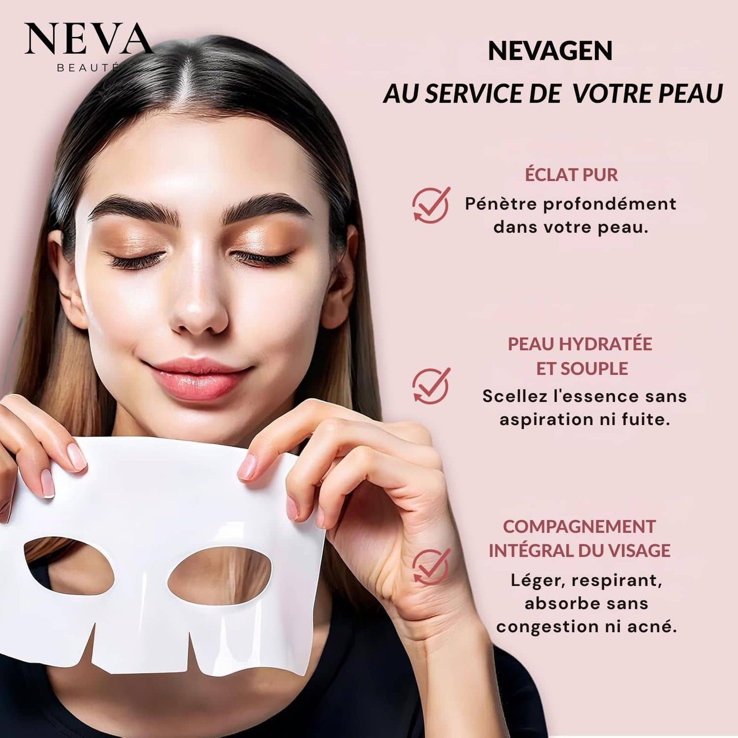 NevaGen™ Masque Collagène – Pose légère, éclat intense